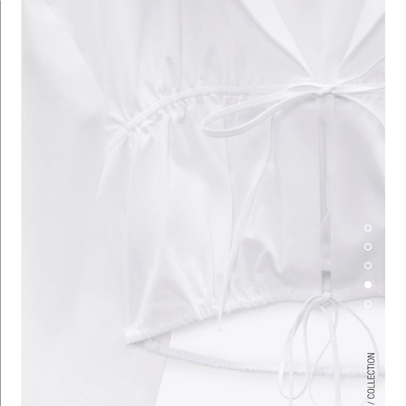 Zara white -crop Poplin shirt - Picture 4 of 5